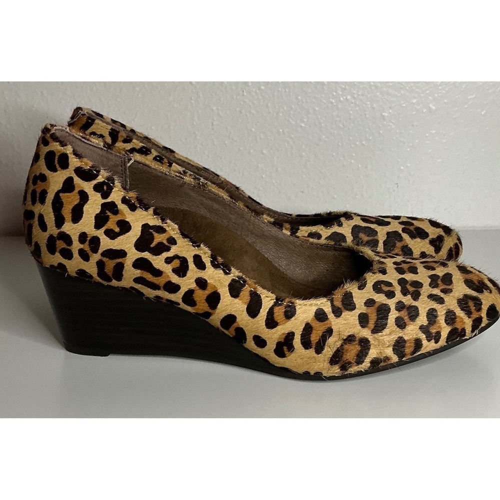 Vionic Leopard Print Wedge Pumps - Tan & Black